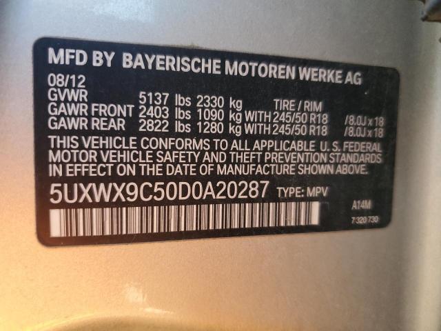 VIN 5UXWX9C50D0A20287 2013 BMW X3, Xdrive28I no.12