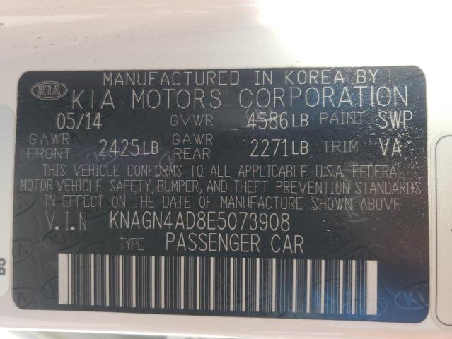 VIN KNAGN4AD8E5073908 2014 KIA Optima, Hybrid no.12