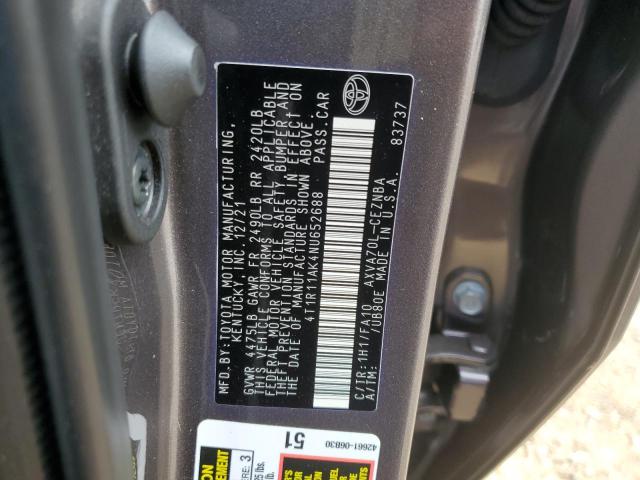 VIN 4T1R11AK4NU652688 2022 Toyota Camry, LE no.12