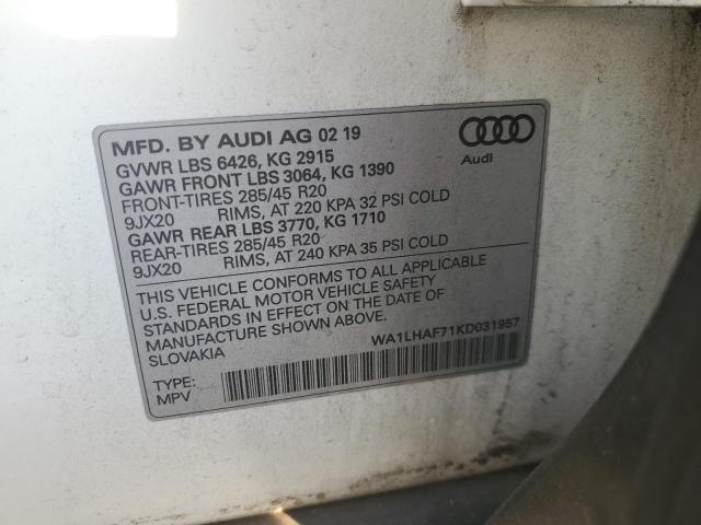 VIN WA1LHAF71KD031957 2019 Audi Q7, Premium Plus no.12