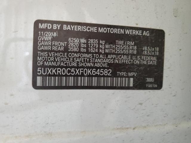 VIN 5UXKR0C5XF0K64582 2015 BMW X5, Xdrive35I no.14