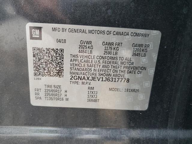 2018 CHEVROLET EQUINOX LT - 2GNAXJEV1J6317778