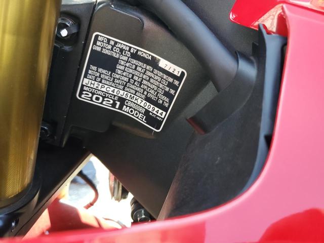 2021 HONDA CBR600 RR JH2PC40J5MK700944