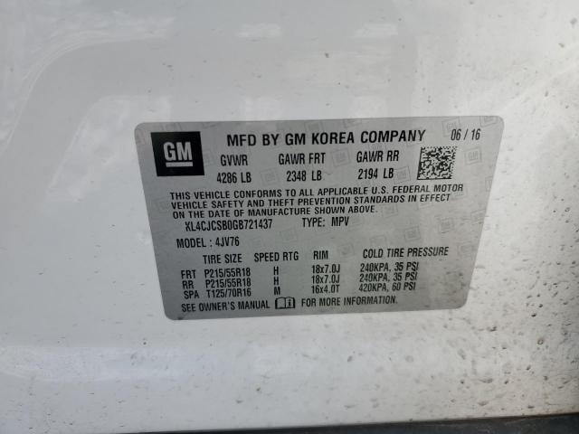 VIN KL4CJCSB0GB721437 2016 Buick Encore no.13