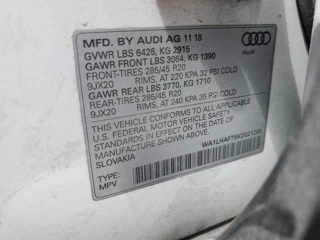 VIN WA1LHAF75KD021268 2019 Audi Q7, Premium Plus no.14