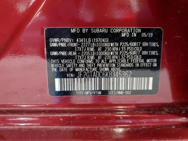 2019 SUBARU CROSSTREK - JF2GTADC6K8345362