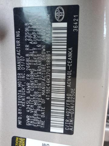 2019 TOYOTA CAMRY CE 4T1BE46K37U118861