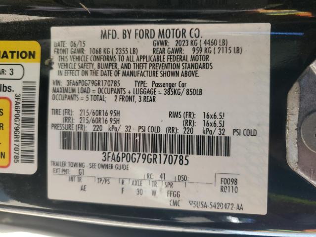 VIN 3FA6P0G79GR170785 2016 Ford Fusion, S no.13