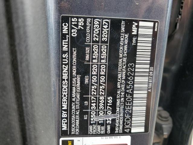 2015 MERCEDES-BENZ GL 350 BLU - 4JGDF2EE0FA566223