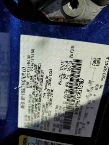 2016 FORD FUSION SE - 3FA6P0H74GR313382