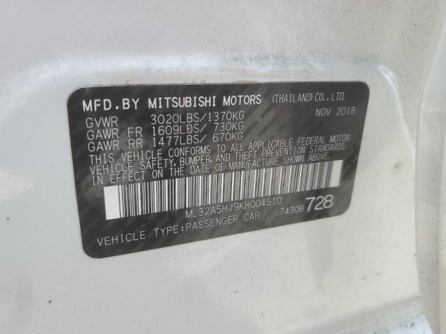2019 MITSUBISHI MIRAGE LE ML32A5HJ9KH004510