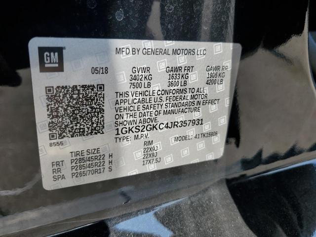 2018 GMC YUKON XL K - 1GKS2GKC4JR357931