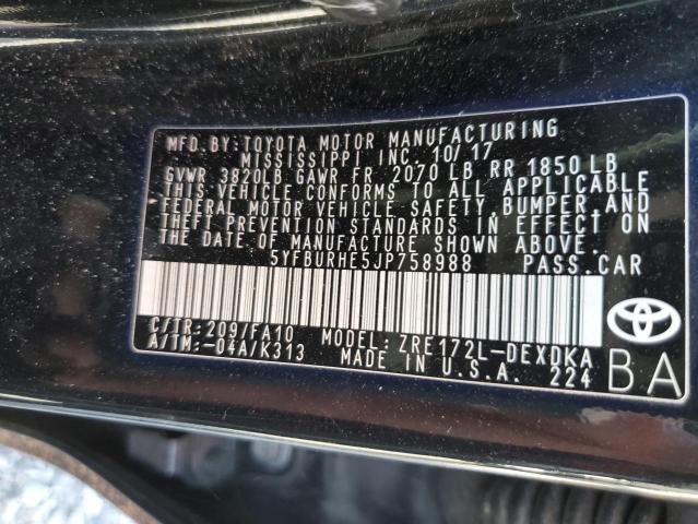 2018 TOYOTA COROLLA L - 5YFBURHE5JP758988
