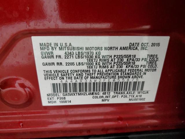 2015 MITSUBISHI 3000GT SL 4A4AR3AW2FE055875