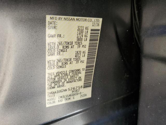 2017 NISSAN TITAN SV - 1N6AA1E62HN526758