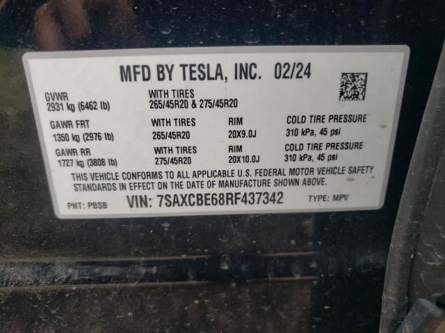 VIN 7SAXCBE68RF437342 2024 Tesla MODEL X no.14