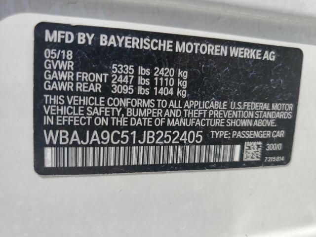 VIN WBAJA9C51JB252405 2018 BMW 5 Series no.12