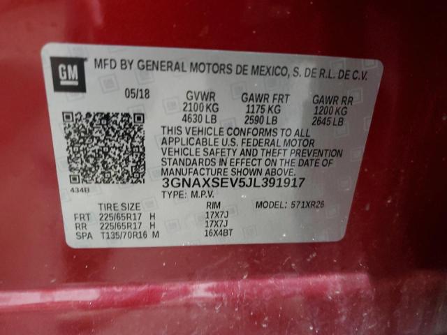 VIN 3GNAXSEV5JL391917 2018 Chevrolet Equinox, LT no.13