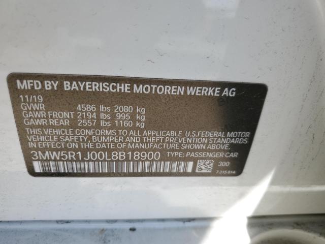 VIN 3MW5R1J00L8B18900 2020 BMW 3 Series, 330I no.12