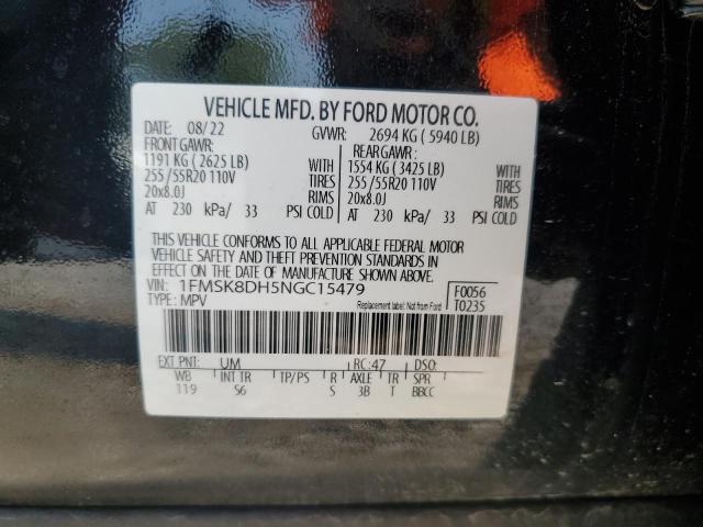2022 FORD EXPLORER X - 1FMSK8DH5NGC15479