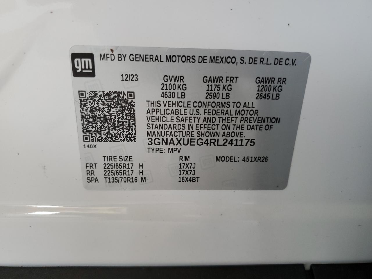 Lot #2797392162 2024 CHEVROLET EQUINOX LT