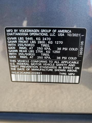 2022 VOLKSWAGEN ATLAS CROS - 1V2JC2CA6NC202891