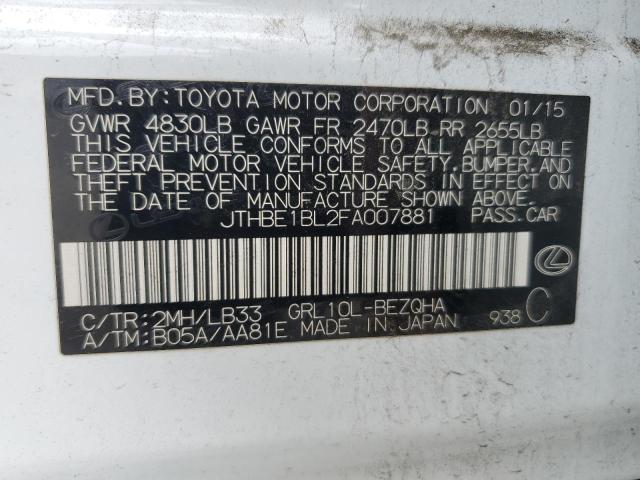 2015 LEXUS GS 350 - JTHBE1BL2FA007881