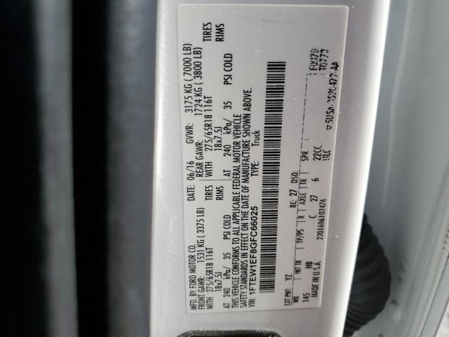 2016 FORD F150 SUPER - 1FTEW1EF8GFC66025
