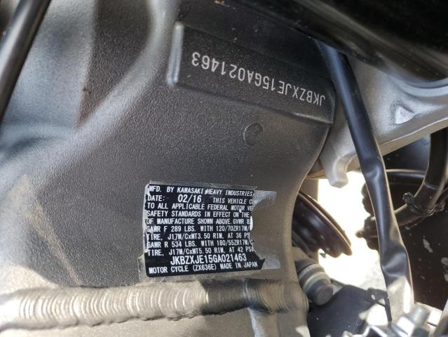 2016 KAWASAKI ZX636 E - JKBZXJE15GA021463