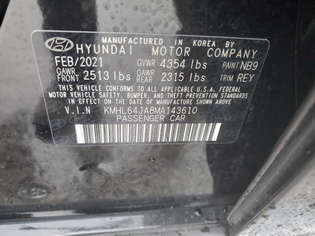 2021 HYUNDAI SONATA SEL - KMHL64JA8MA143610