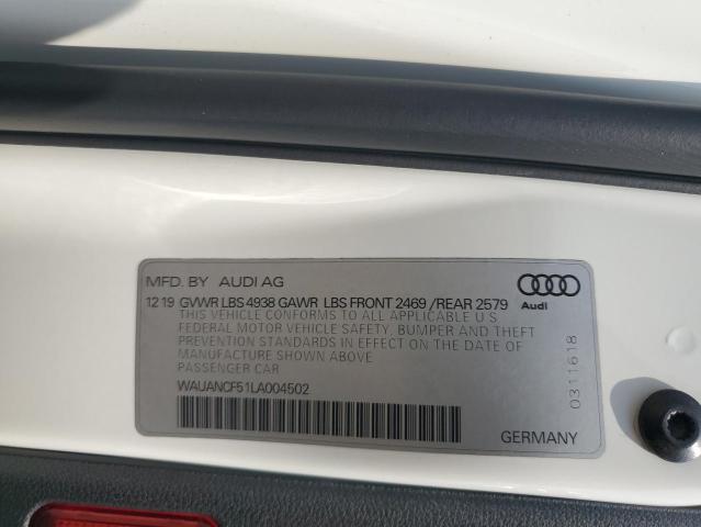 2020 AUDI A5 PREMIUM - WAUANCF51LA004502