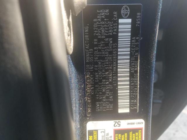 2019 TOYOTA CAMRY L - 4T1B11HK6KU806515