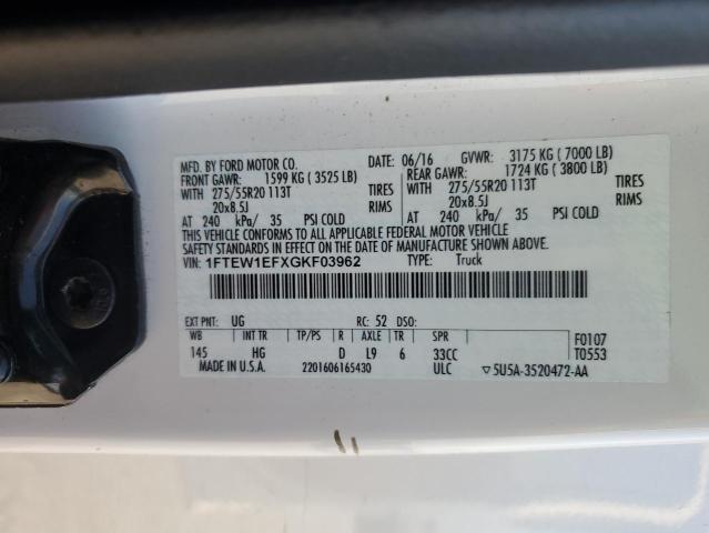 2016 FORD F150 SUPER - 1FTEW1EFXGKF03962