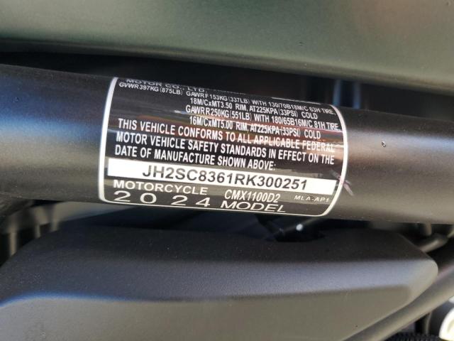 2024 HONDA CMX1100 T - JH2SC8361RK300251