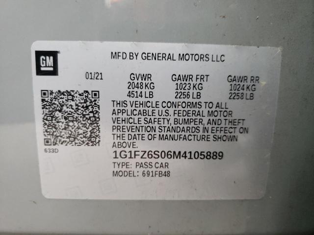 2021 CHEVROLET BOLT EV PR - 1G1FZ6S06M4105889