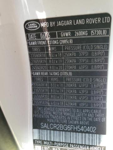 VIN SALCR2BG6FH540402 2015 Land Rover Discovery, Hse no.12