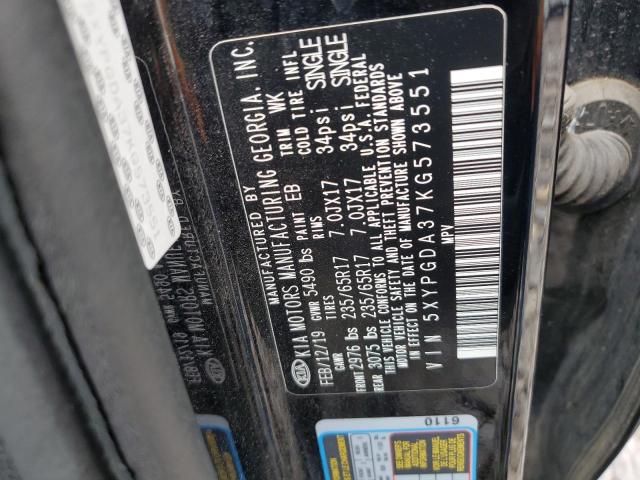 2019 KIA SORENTO L - 5XYPGDA37KG573551