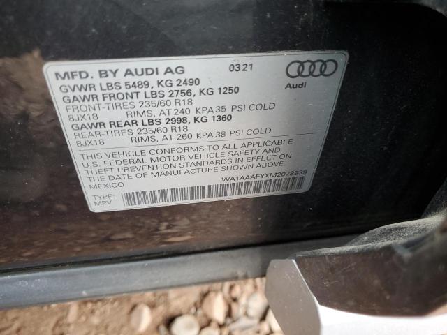 VIN WA1AAAFYXM2078939 2021 Audi Q5, Premium no.13