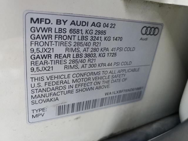 VIN WA1LXBF75ND016651 2022 Audi Q7, Premium Plus no.13