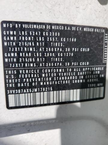 2018 VOLKSWAGEN TIGUAN SE - 3VV3B7AX5JM176215