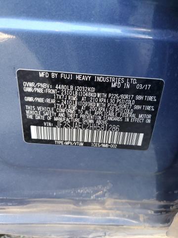 2017 SUBARU FORESTER 2 - JF2SJAEC2HH581286