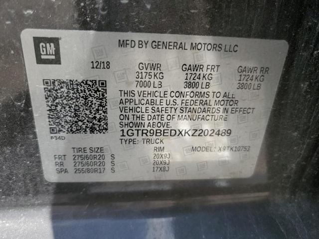 2019 GMC SIERRA K15 - 1GTR9BEDXKZ202489