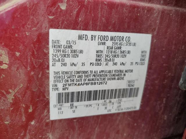 2015 FORD EDGE SPORT - 2FMTK4AP8FBB12672