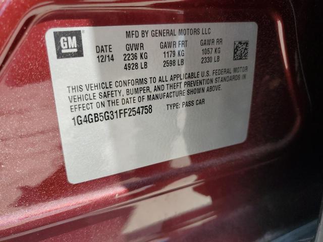 2015 BUICK LACROSSE - 1G4GB5G31FF254758