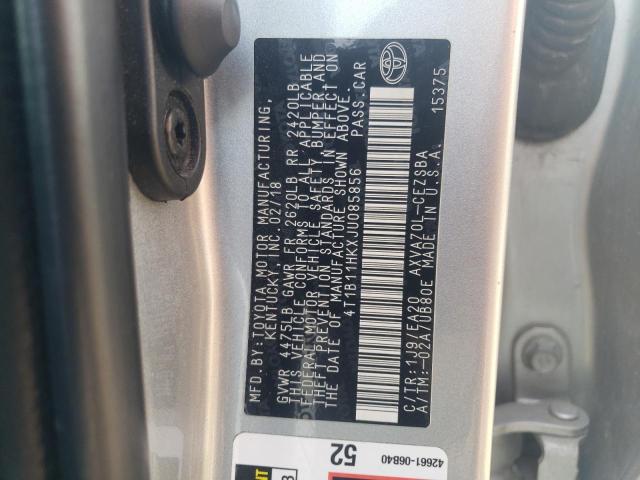 2018 TOYOTA CAMRY L - 4T1B11HKXJU085856