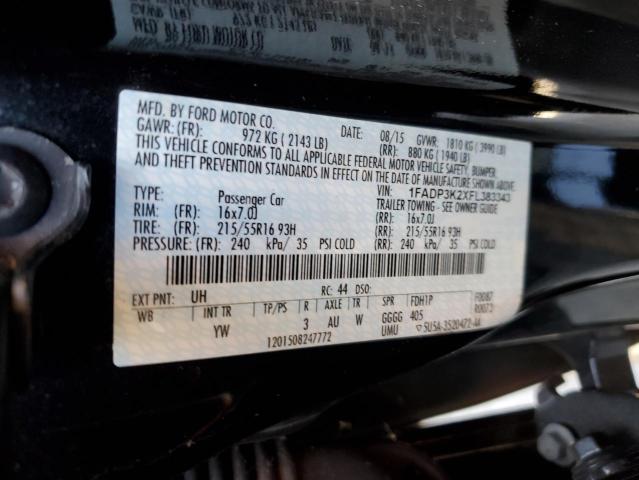 VIN 1FADP3K2XFL383343 2015 FORD FOCUS no.12