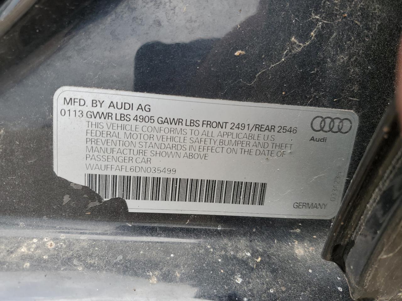 Lot #2751432972 2013 AUDI A4 PREMIUM