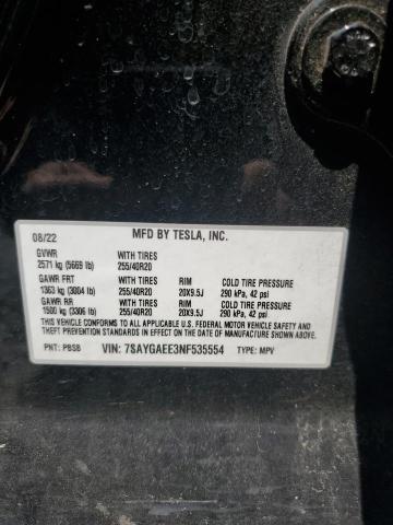 2022 TESLA MODEL Y - 7SAYGAEE3NF535554