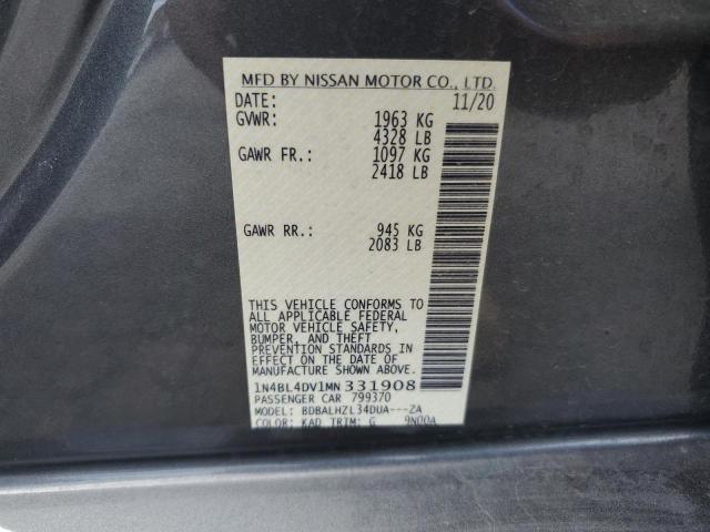 2021 NISSAN ALTIMA SV 1N4BL4DV1MN331908  68030664