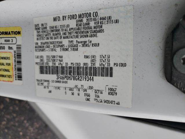 VIN 3FA6P0H78GR219344 2016 Ford Fusion, SE no.12